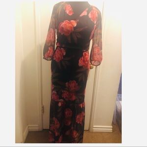 Black & Red Floral Maxi A.N.A Dress